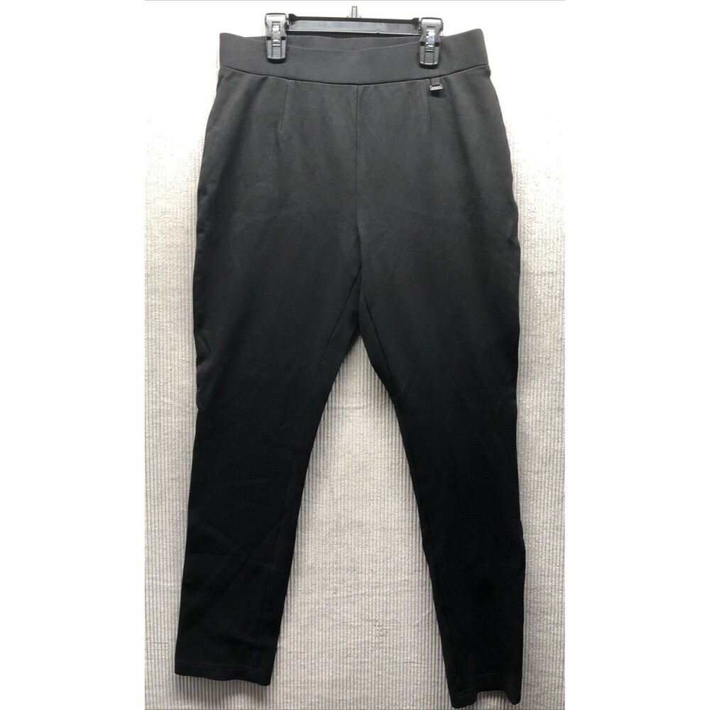 DKNY Women’s Stretch Trouser Pants M Black Tapered Leg Career Office Minimal